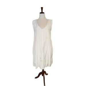Kristensen du Nord White Silk Shift Dress Size 3 (US L) Made in Italy